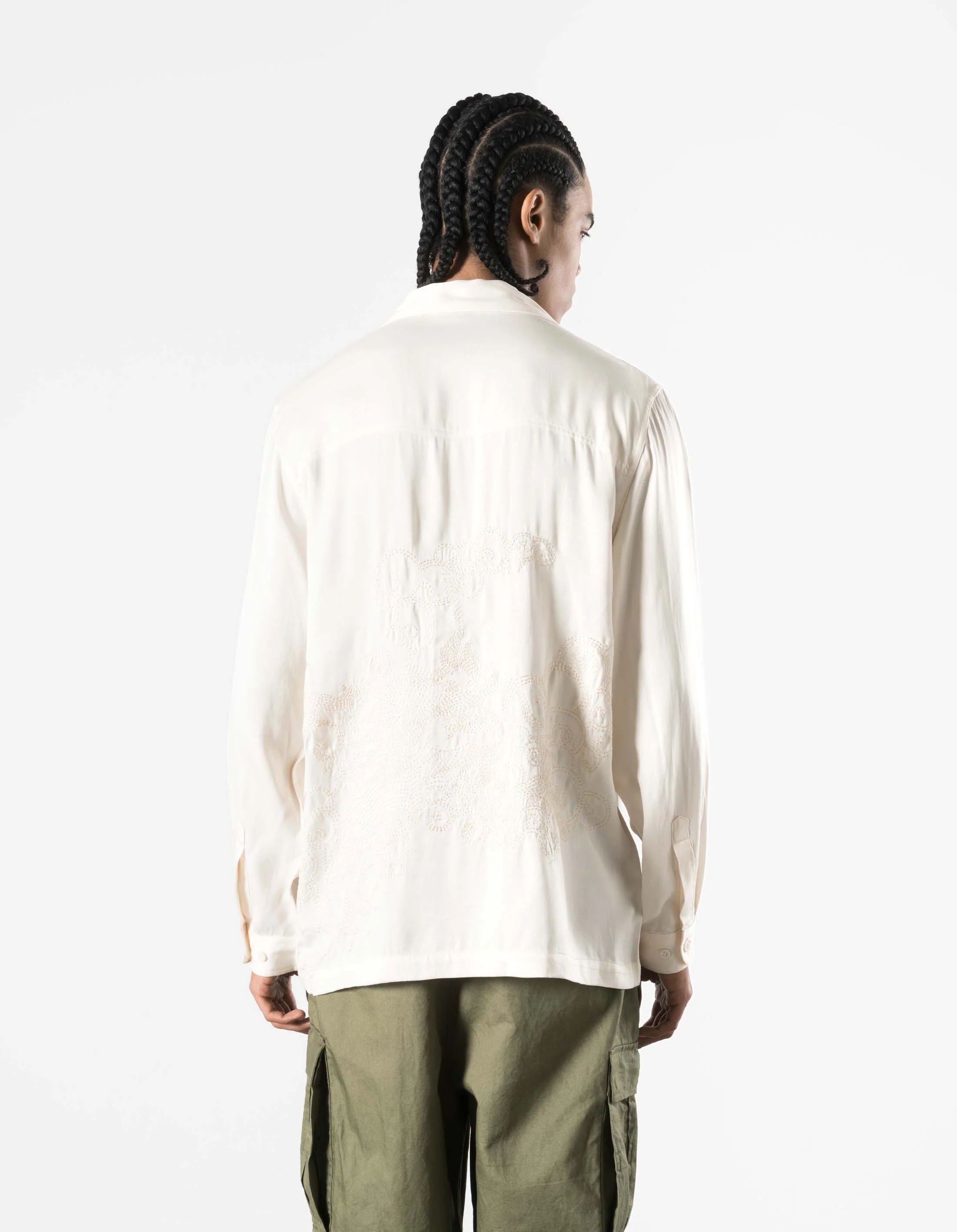 7365 Ascending Dragon Cupro Shirt Ecru - Image 6