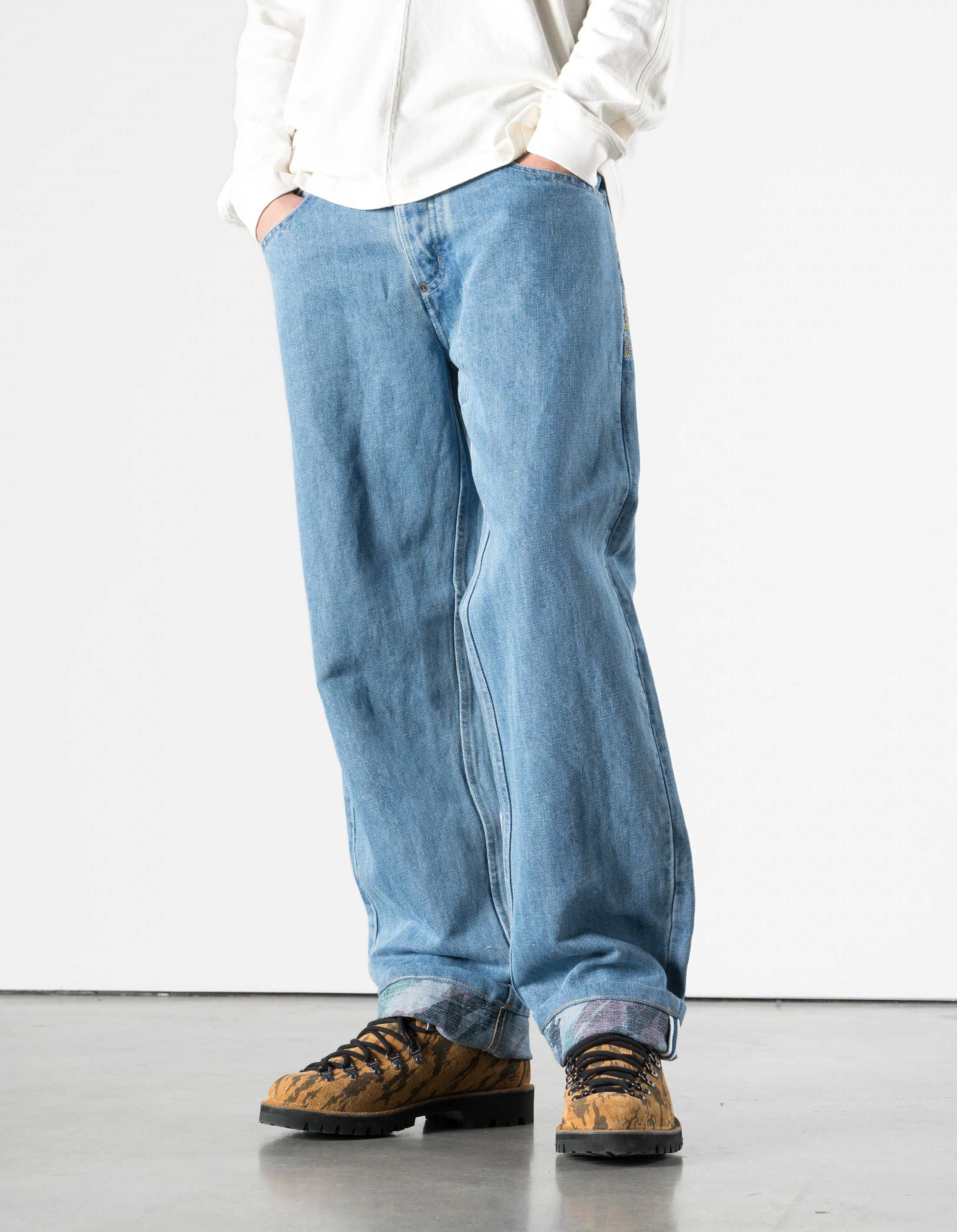 7383 Rising Dragon Hemp Jeans Washed Indigo - Image 3