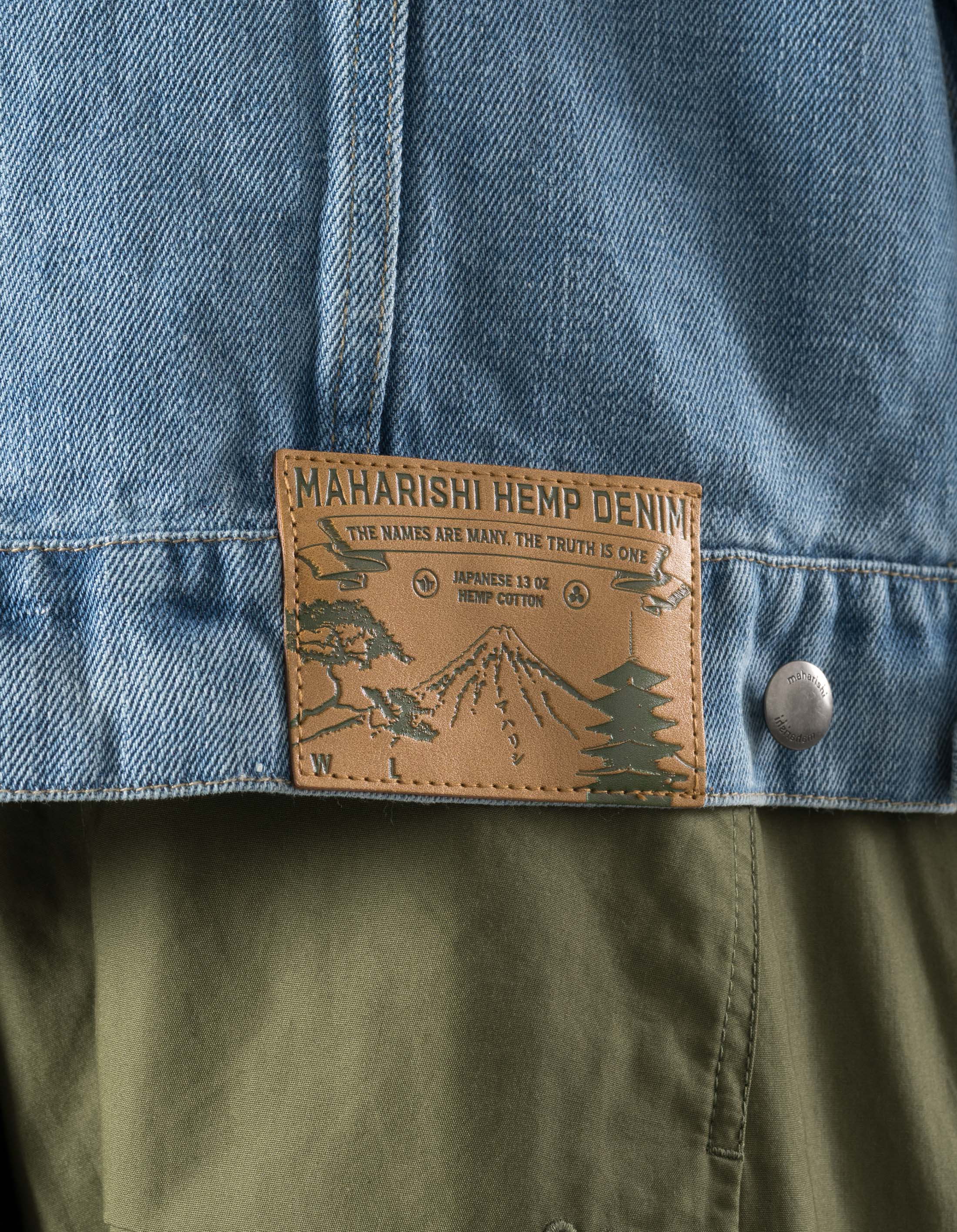 7384 L2-B Hemp Denim Trucker Kimono Washed Indigo - Image 8