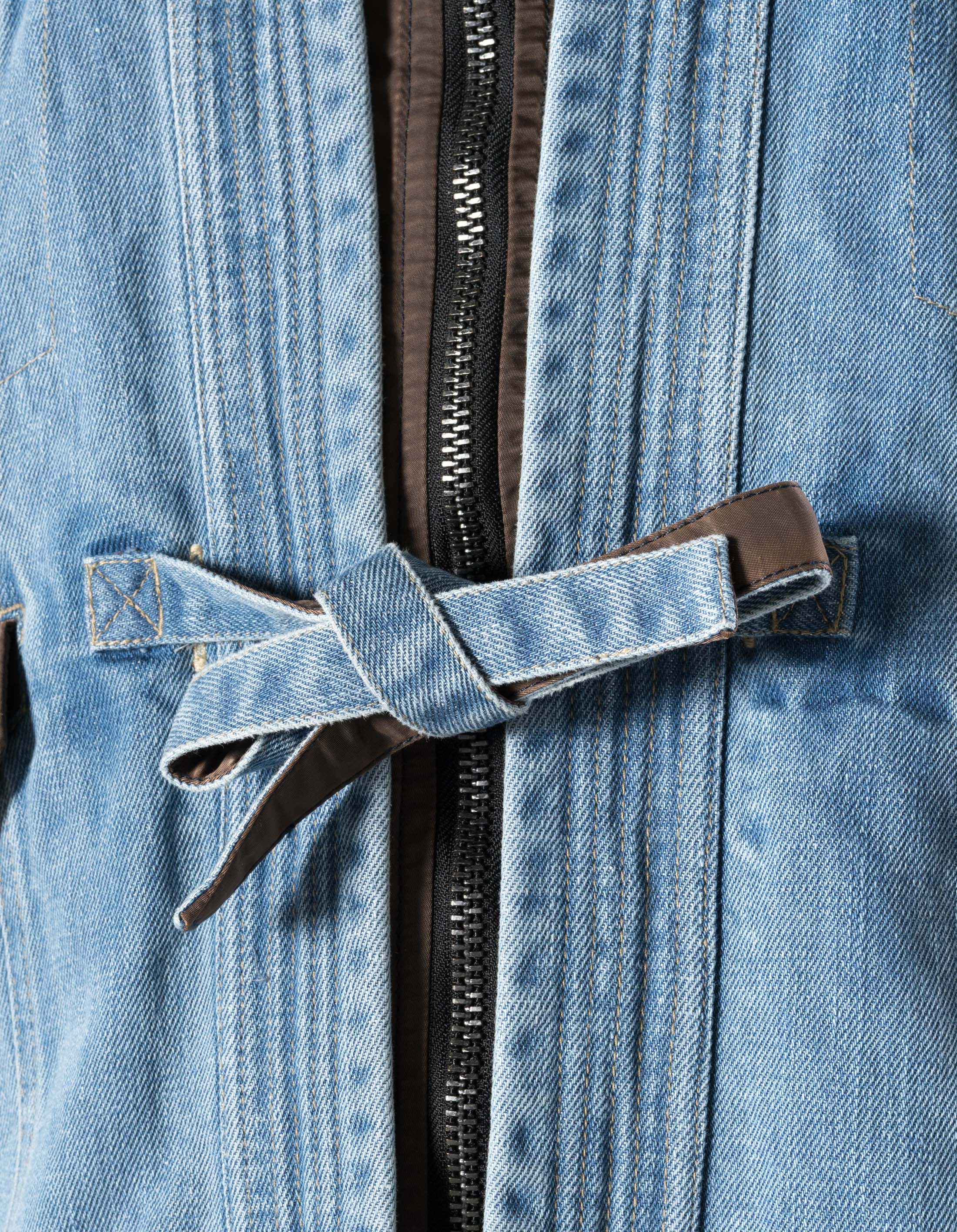 7384 L2-B Hemp Denim Trucker Kimono Washed Indigo - Image 9