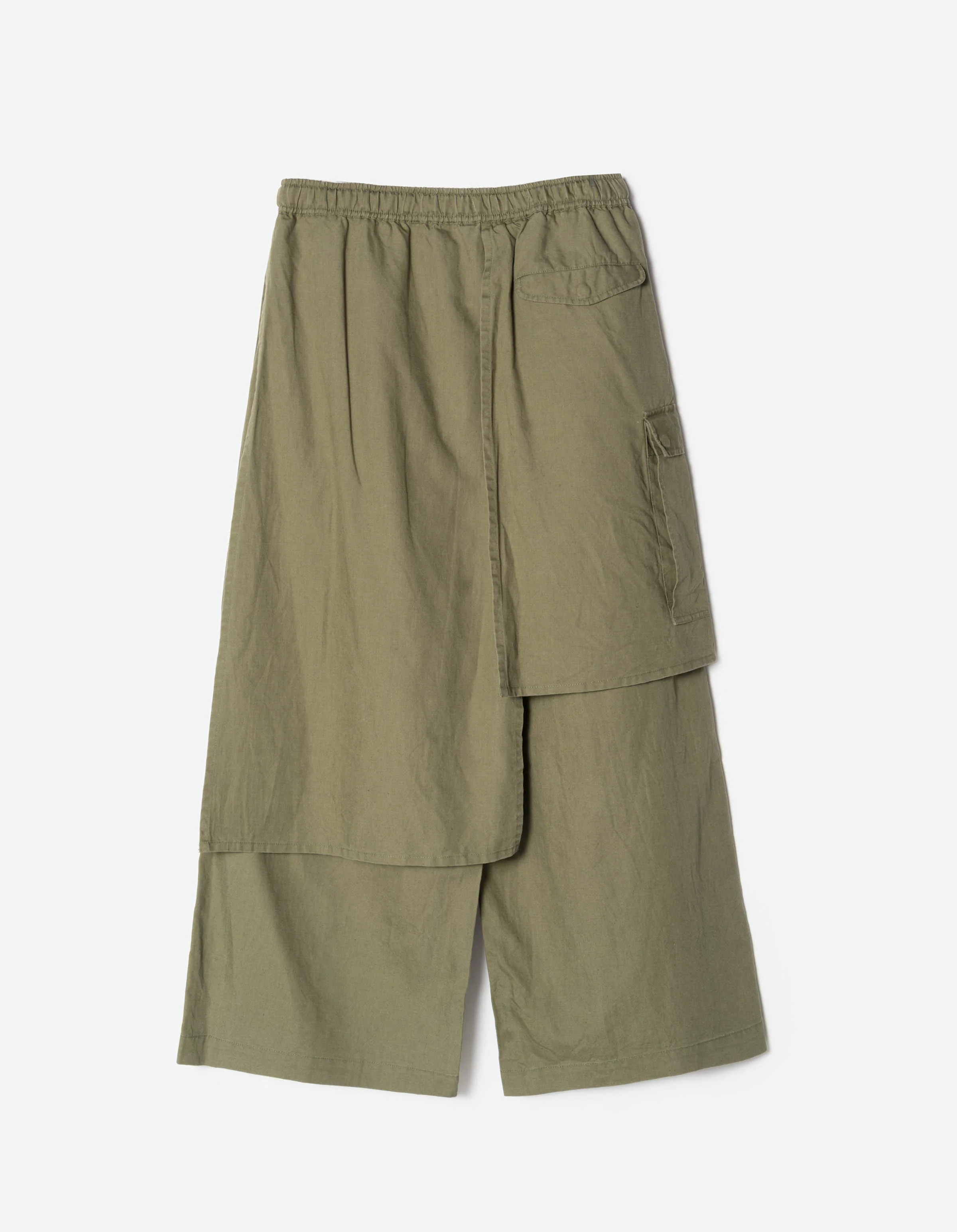 7398 WR Asym Cargo Hakama Pants Olive OG-107F - Image 8