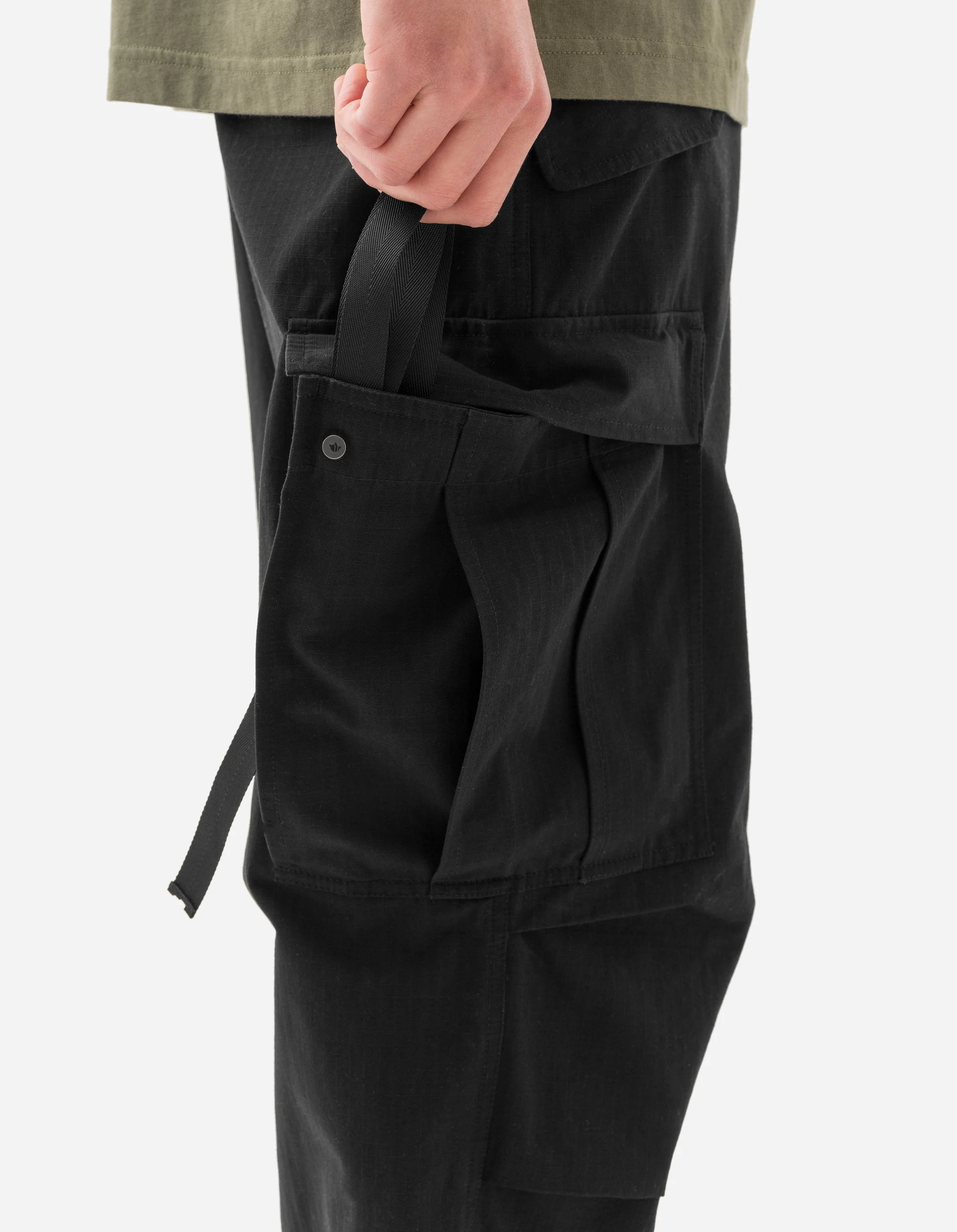 7400 Hemp M65 Cargo Pants Black - Image 5