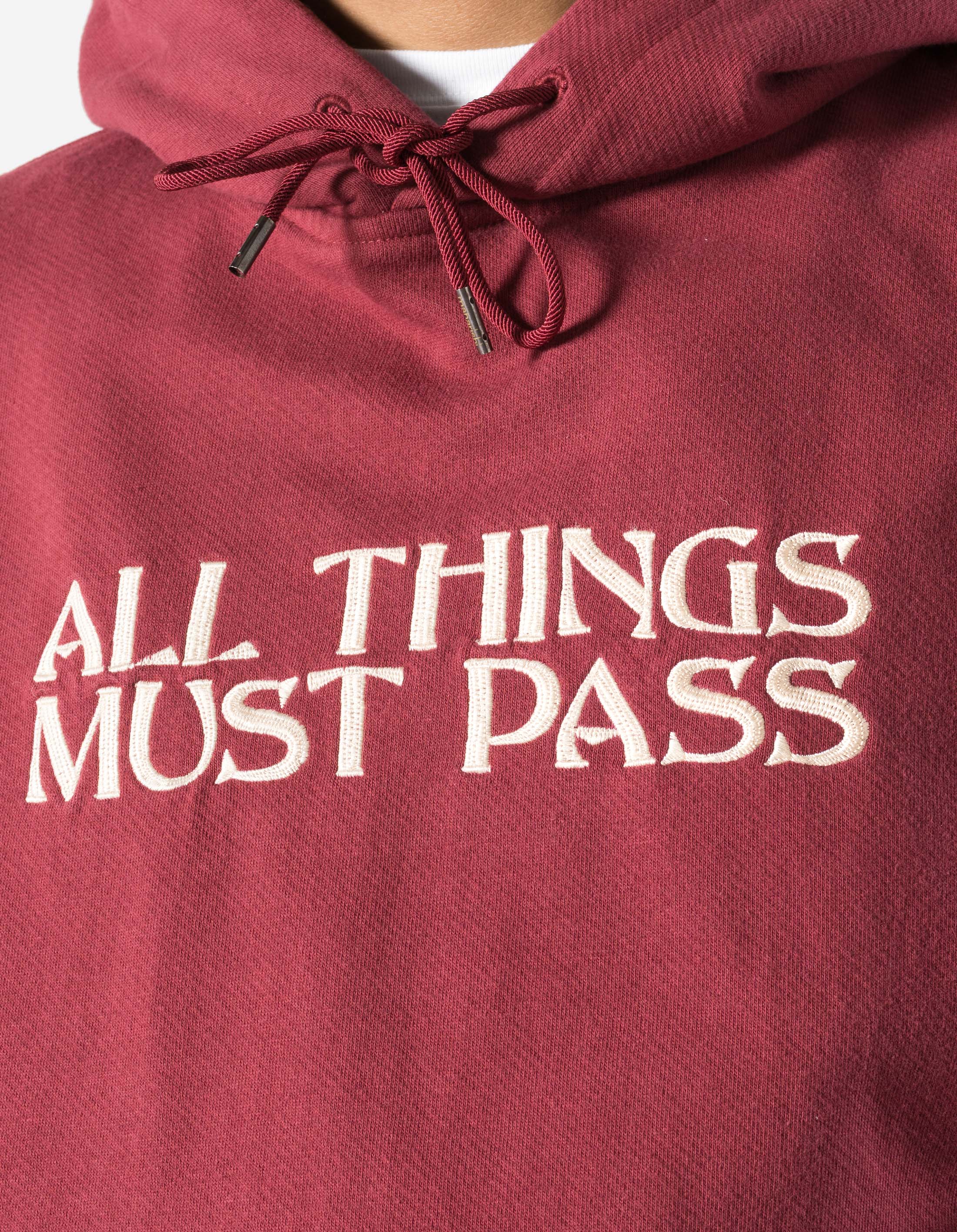 7461 All Things Must Pass Hooded Sweat Maroon - Image 5