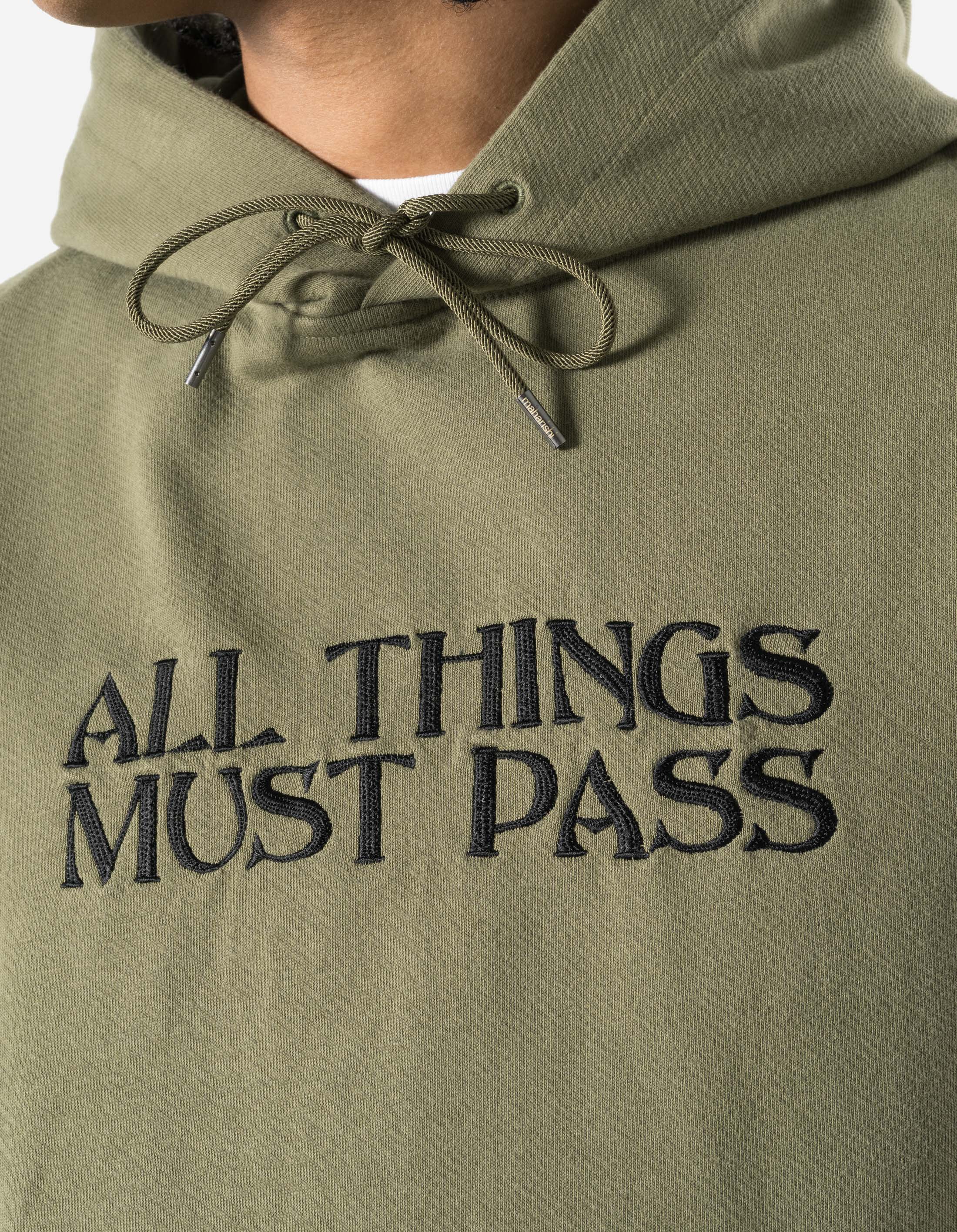 7461 All Things Must Pass Hooded Sweat Olive - Image 3