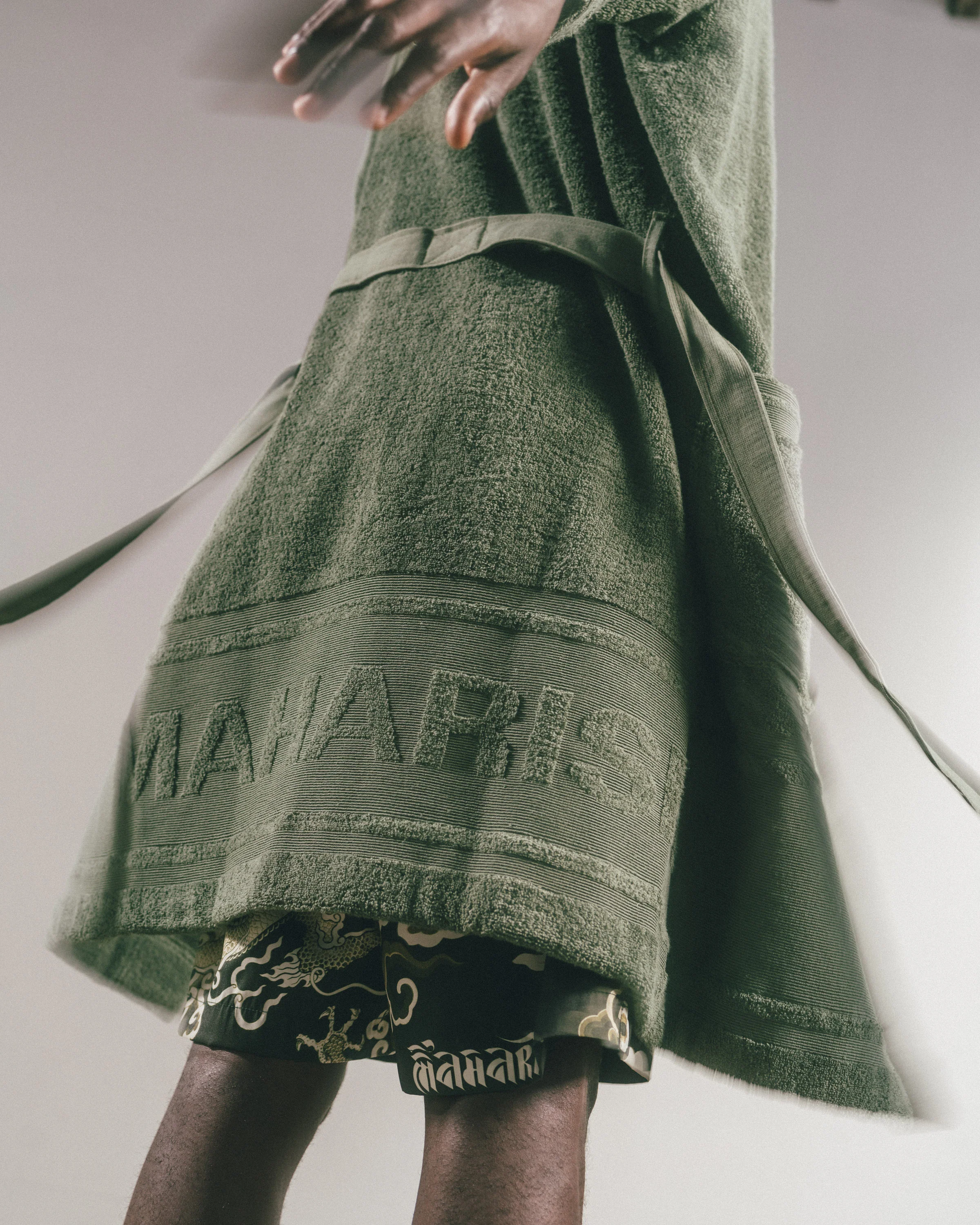 9872 Kimono Robe · Organic Cotton 700 Olive - Image 5